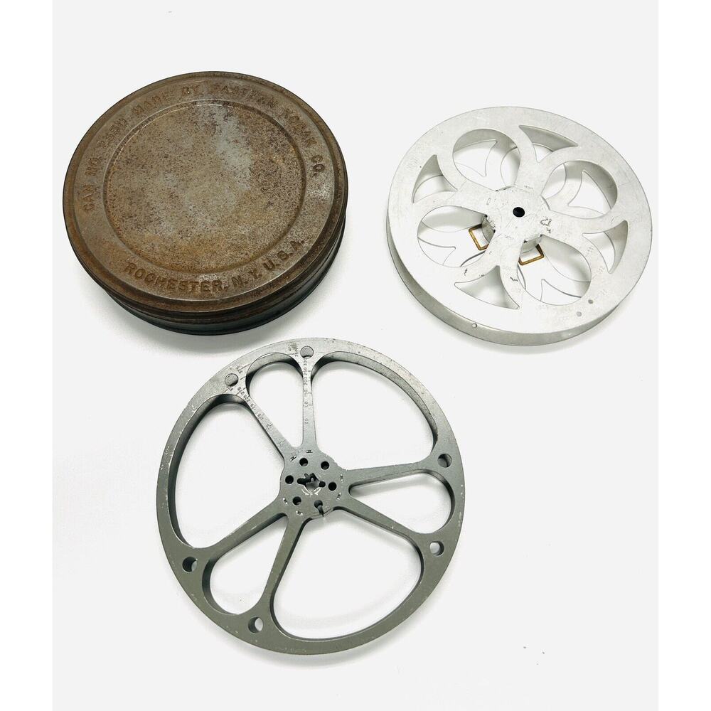 Vintage Eastman Kodak Film Can No. 2350 with 2 Reels Rusted Can